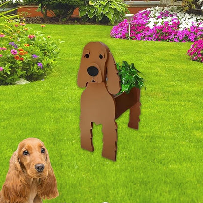 Brown Cocker Spaniel Dog Planter Plant Pots,Cute Dog Flower Planter,Gifts for Pet Lovers,Unique Animal Plant Pots,Office,Indoor Outdoor Garden Decor(9.45 * 9.17 * 13.39in)