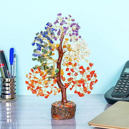 FASHIONZAADI 7 Chakra Tree of Life, Unique Reiki Gifts for Women, Gemstone Easter, Office Decor, Crystals and Stones - Meditation Feng Shui Decor,