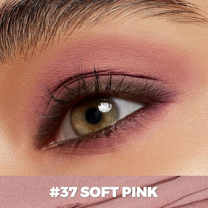 FOCALLURE Shimmer and Matte Cream Eyeshadow Stick,Smooth Brilliant Eye Brightener Pencil for Women,Long Lasting Waterproof Eye Shadow and Liners Makeup,SOFT PINK