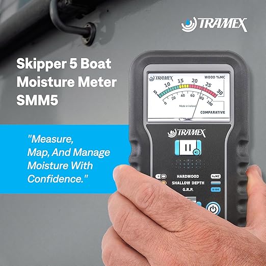 Tramex Skipper 5 Boat Moisture Meter SMM5 | Marine Instrument for Measuring Moisture Content in Wood & Glass-Reinforced Plastic (GRP)
