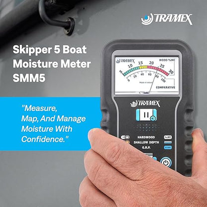 Tramex Skipper 5 Boat Moisture Meter SMM5 | Marine Instrument for Measuring Moisture Content in Wood & Glass-Reinforced Plastic (GRP)