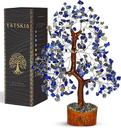 Lapis Lazuli Chakra Tree - Crystal Tree, Money Tree, Chakra Tree of Life, Healing Stone, Gemstones and Crystals, Crystal Tree for Positive Energy