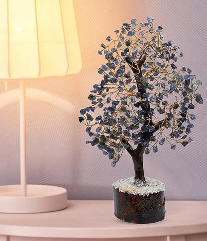 Iolite Natural Healing Premium Crystal Bonsai Feng Shui Fortune Money Tree of Life for Home Office Decor (Gift Box Ready,10-12 Inch)