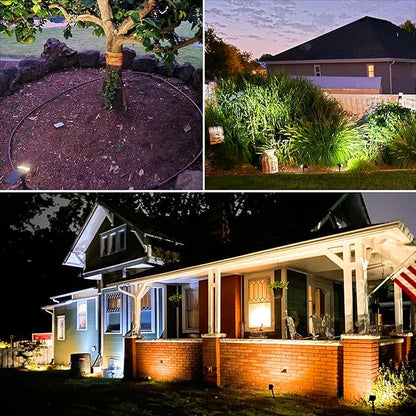 VOLISUN Solar Spotlight Outdoor, IP67 Waterproof Solar Landscape Spot Lights，Uplights for Yard Garden Pathway - 2 Pack (Warm White) 27 LED 3 Lighting Modes