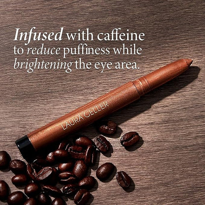LAURA GELLER NEW YORK Kajal Longwear Kohl Eyeliner Pencil - Soft Black Kohl - Caffeine and Vitamin E - Smooth & Blendable Liner - Built-In Sharpener