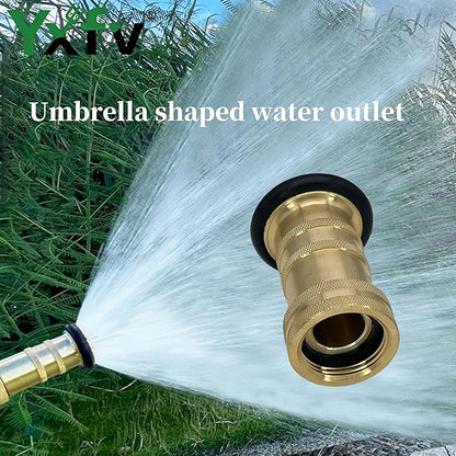 Heavy-Duty Brass Fire Hose Nozzle - 1" NPT/NPSH Adjustable Jet & Fog Spray Nozzle for Fire Fighting, Industrial Safety, Dust Control & Washdown