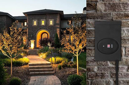 GKOLED ETL Listed 120W Low Voltage Transformer with Photocell and Timer, 120V AC to 12V AC Outdoor Power Pack, Dual Isolated Outputs, for Landscape Lighting Systems, Fully Encapsulated Toroid Core