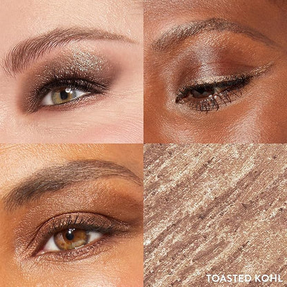LAURA GELLER NEW YORK Kajal Longwear Kohl Eyeliner Pencil - Toasted Kohl - Caffeine and Vitamin E - Smooth & Blendable Liner - Built-In Sharpener
