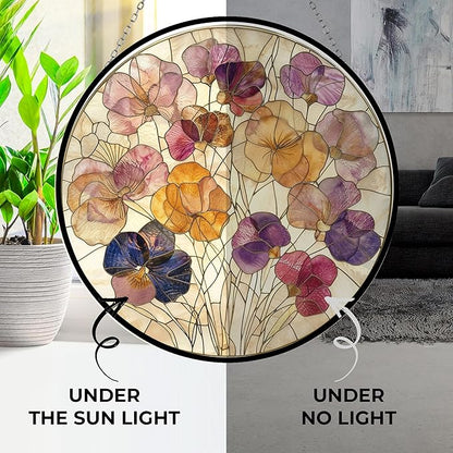 Pressed Flowers Suncatcher Indoor/Outdoor Stained Glass Window Hanging Handmade Suncatchers Home Decor Garden Christmas Party Wedding Housewarming Gifts