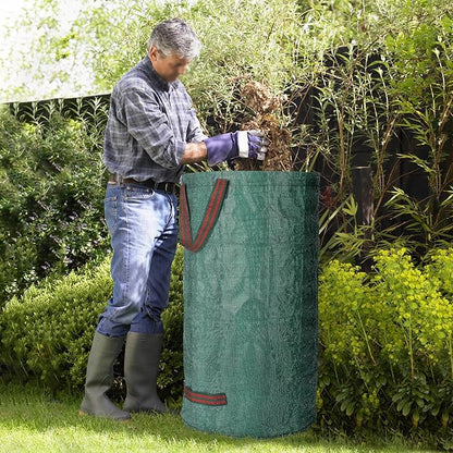 abcGoodefg 2 Pack 32 Gallon Lawn And Leaf Bags Havey Duty, Reusable Yard Waste Bags with Handle, Garden Bags With Gardening Gloves, Camping Yard Recycling Bag For Leaves