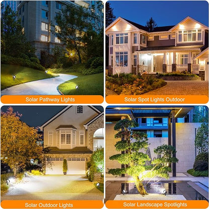 SUNLONG Solar Spotlights Outdoor Waterproof Bright Solar Wall Light Led Security Flood Light Solar Powered for Flag Patio Front Door Driveways-Automatically Activates at Dusk to Dawn (White)
