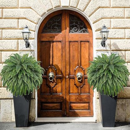 50" Artificial Boston Ferns, Fake Bush Plants, Large Faux Ferns with 96 Fronds for Outdoors Home Decor