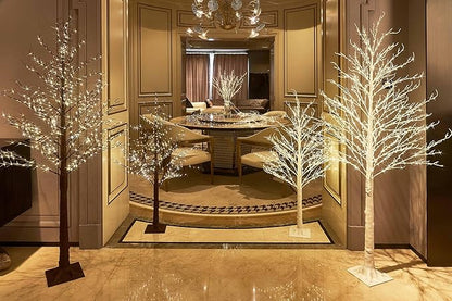 Hairui Lighted Brown Tree Plug in 6FT 690 LED Artificial Twig Tree with Lights for Christmas Holiday Wedding Room Decorations Indoor Outdoor