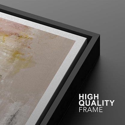 Ashbrook Framed Wall Art Print Set Brown, Black, Yellow Color Block Landscape Abstract Shapes Illustrations Modern Art Boho Scenic Colorful for Living Room, Bedroom, Office - 16"x24"x3 Black