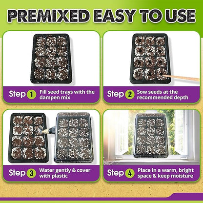 DUSPRO Recycle 8 QRT Seed Starter Soil Pre-Mixed Seed Starting Mix for Young Plant Seeds, Soilless Formula Moisture Retention, Aeration & Nutrient Seed Starting Soil 4in1