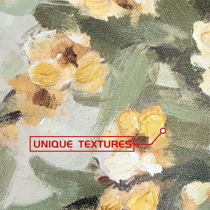 ArtSquare Bedroom Flower Canvas Wall Art - Yellow Floral in Vase Artwork Blossom Botanical Picture for Living Room 24x24 Inch