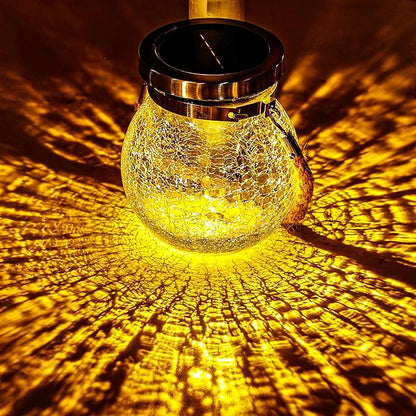Cooo Christmas Gifts 6 Pack Solar Lanterns Waterproof Outdoor Heavy Crackle Glass a Big Warm LED Stainless Steel Lid 215% Solar for Women Mom Grandma Landscape Path Lights Garden Yard Backyard Decor