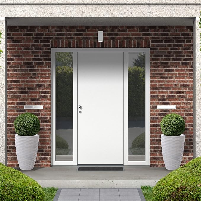 Glitzhome Oversized Planters Set of 2,Tall Flower Pots with Drainage Hole,19" H Faux Ceramic Wave Textured White Planter,Large Planters for Outdoor Plants,Outdoor Planter for Front Porch Patio Deck