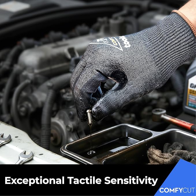 toolant ANSI A4 Cut Resistant Work Gloves without Steel & Fiberglass, Ultra Light Comfort & Proper Fit,for Mechanic,Gardening