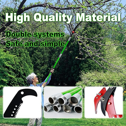 Manual pole saw,Tree Trimmer, Pole Pruning Saw, Pole Saws for Tree Trimming, Gardening Tools Pruner Hand Pole Saw For Yard(Green 26FT)