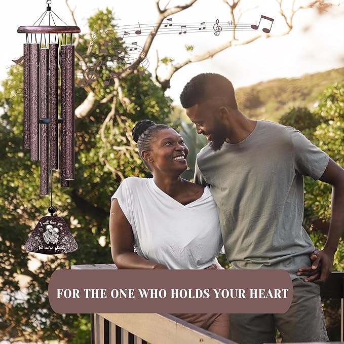 Kubbut Gifts for Him Her, Anniversary Christmas Chimes Gifts for Men/Women, Wedding Gift 32" Wind Chimes Decor for Couple, I Love You Romantic Gift for Him