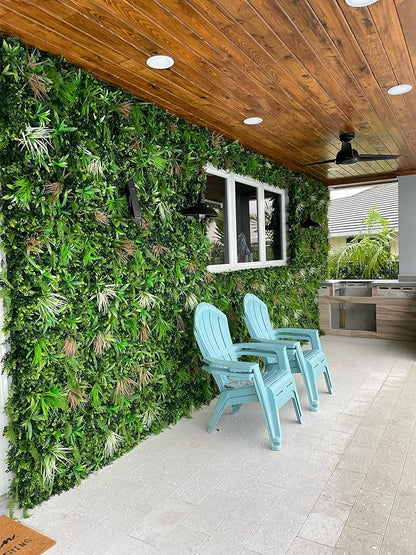 NatraHedge Artificial Rainforest Living Wall Vertical Garden for Outdoor Hedge Installments or Indoor Decor (5 Pack) 28 SQF
