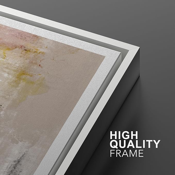Ashbrook Framed Wall Art Print Set Brown, Black, Yellow Color Block Landscape Abstract Shapes Illustrations Modern Art Boho Scenic Colorful for Living Room, Bedroom, Office - 24"x36"x3 White