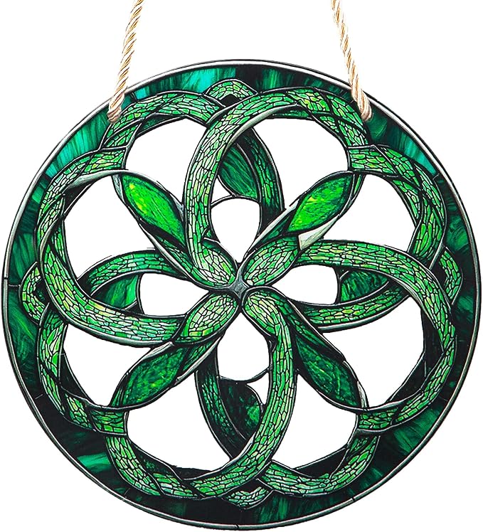 2 Pcs Celtic Knot Window Hanging Ornament Celtic Knot Suncatcher 8 Inch Eternal Knot Acrylic Suncatchers Window Hanging Indoor Wall Art Christmas Home Decor Stained Suncatcher Ornaments