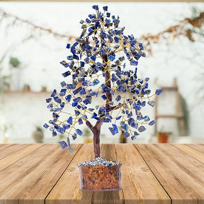 Lapis Lazuli Crystal Tree for Wisdom & Truth Décor for Home and Office | Handmade Bonsai for Communication & Clarity of Thought | Perfect Insight Gift for Loved Ones