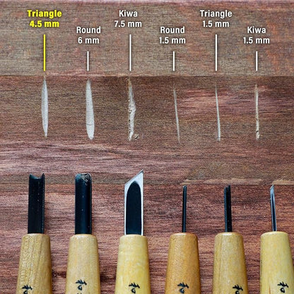 Wazakura Made in Japan Bonsai Chisel Hand V-Parting Carving Tool 0.17 in (4.5 mm) for Jin Shari Making, DIY Woodcarving Knife for Experts and Beginners (V-Parting Triangle Shape 4.5 mm)