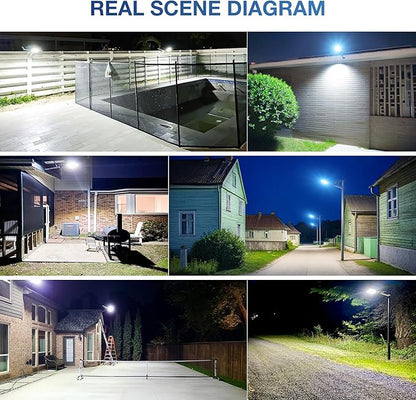 10000W Solar Street Light, Super Bright LED Beads Solar Lights Outdoor Waterproof IP66, Parking Lot Light Commercial Dusk to Dawn,Flood Light with Remote Control for Yard, Driveway(2Pack)