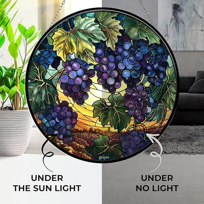 Personalized Grapes Stained Glass Suncatcher Stained Glass Window Hanging Home Decor Garden Halloween Christmas Wedding Housewarming Gifts