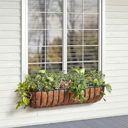 Arcadia Garden Products Hanging Window Basket Metal Trough, 48-inch