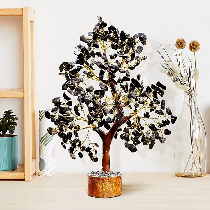 Seven Chakra Tree of Life Crystal Decor – Feng Shui Money Tree for Good Luck – Spiritual Positive Energy Healing Gemstone Attraction Wealth Crystal Decoration for Home Office