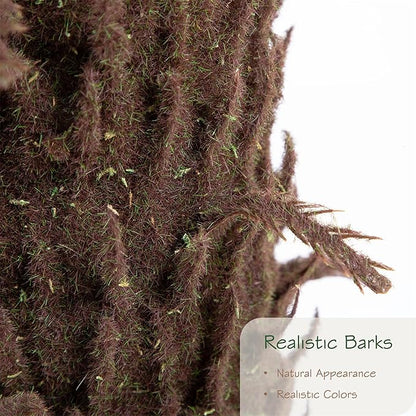 Bellacat 4ft UV Resistant Faux Sago Palm Tree with Natural & Lifelike Bark, 48in Super Full Artificial Cycad Tree with Realistic Leaves, for Home Office Patio Porch Front Door Decor.