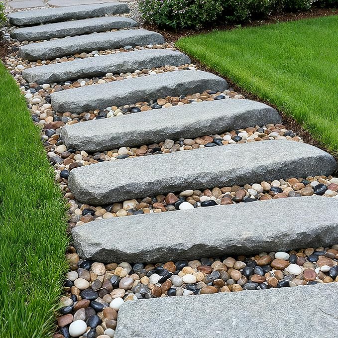 Onlyfire 10lb Polished Pebbles, 3/8" Natural Decorative Mixed Color River Rocks Aquarium Gravel Stones for Landscaping, Indoor Plants, Vase, Succulent, Fish Tank