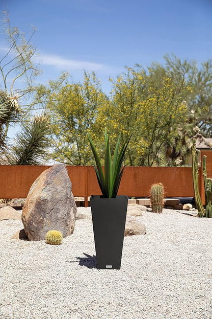 Veradek V-Resin Indoor/Outdoor Taper Planter (26 inch, Black)