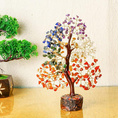 FASHIONZAADI 7 Chakra Tree of Life, Unique Reiki Gifts for Women, Gemstone Easter, Office Decor, Crystals and Stones - Meditation Feng Shui Decor,