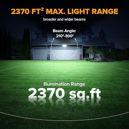 LUTEC 80W Dusk to Dawn Flood Lights Outdoor, 9000LM Super Bright LED Security Light with Photocell, IP65 Waterproof, 5000K Daylight, Hardwired 4 Heads Floodlight for Garage, Yard, Patio (Brown)
