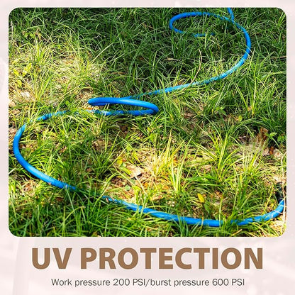 5/8" Hot/Cold Water Hose 50ft, -50℉ To 190℉ Heavy Duty,Flexible,Burst 600 Psi 3/4" Brass Fittings with Swivel Grip Handle for Outdoor,Yard, Farm, Blue