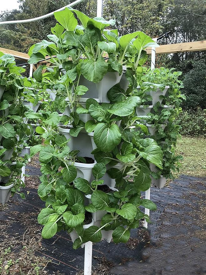 Mr. Stacky 18 inch Large Stackable Planters (Terra-Cotta) Out Door Garden. Vertical Planter. Made USA. Easy to Set up Save a Space. Save a Water.