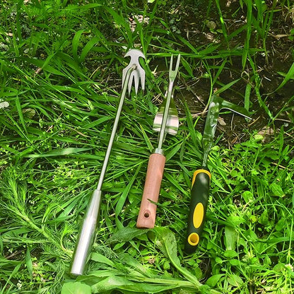 Weed Puller Tool, 3 Pack Stainless Steel Manual Hand Weeder Tool, Patio Crack Weeder, Moss Remover, Crevice Weeding Digger Tools, Uprooting Weeding Tools for Planting and Gardening