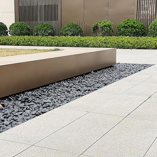 River Rocks for Landscaping, 40lbs Black Pebbles for Indoor Plants, 1-2 Inch Decorative Rocks for Planters, High Polished Stones for Vase Filler Fish Tank Garden