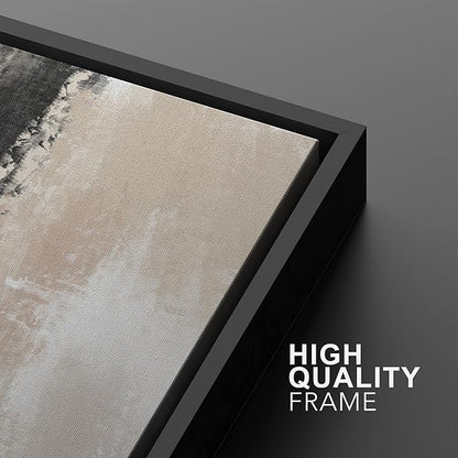 Ashbrook Framed Wall Art Print Set Brown Black Grunge Paint Stroke Landscape Abstract Shapes Illustrations Modern Art Boho Scenic Colorful for Living Room, Bedroom, Office - 16"x24"x3 Black