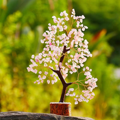 Rose Quartz Crystals Tree of Life Gifts, Womens Birthday Gifts for Her, Money Tree, Pink Tree Decor, Rose Quartz Pink Gifts for Women, Office Decor, Housewarming Gifts, Gemstone Trees