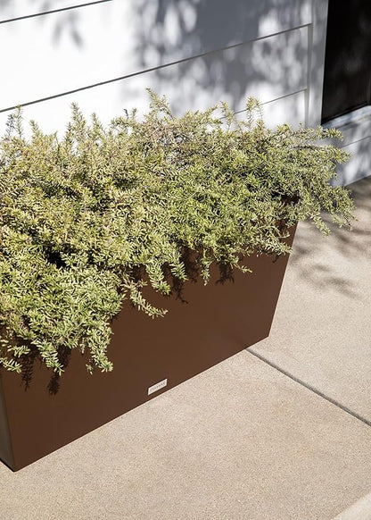 Veradek Pure Series Midori Trough Planter - Large Rectangular Planter for Indoor or Outdoor Deck/Porch | Durable All-Weather Use with Drainage Holes | Modern Decor for Shrubs, Flowers, Small Plants