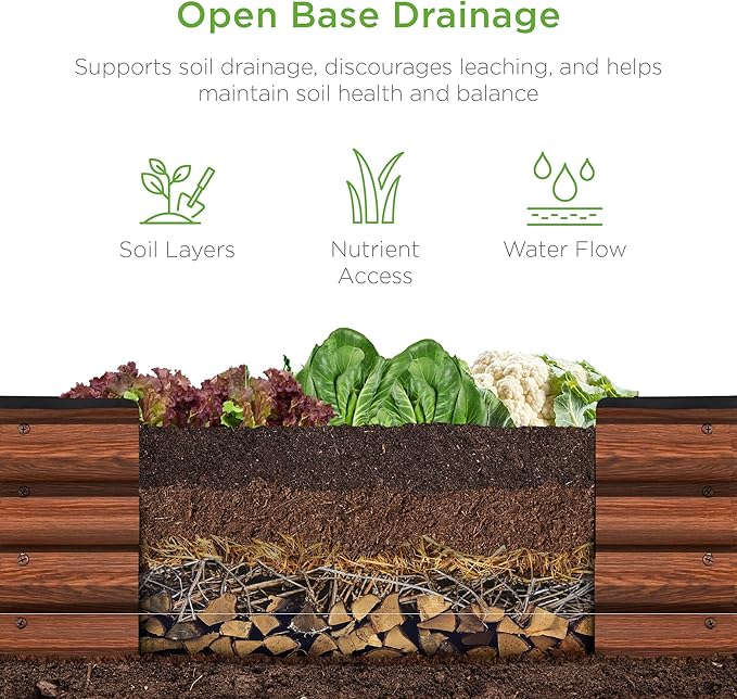 Best Choice Products 8x2x1ft Outdoor Metal Raised Garden Bed, Oval Deep Root Planter Box for Vegetables, Flowers, Herbs, and Succulents w/ 108 Gallon Capacity - Wood Grain