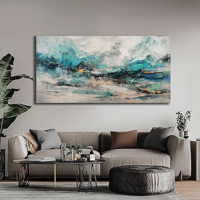 Belmrxne Large Abstract Wall Art Black and Gold Wall Decor Unique Canvas Painting Aesthetic Artwork for Living Room Bedroom Dining Room Office Home Decor 30x60 Inch