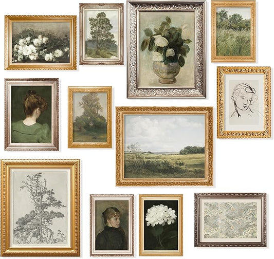 97 Decor Vintage Wall Art Prints - French Country Decor, Vintage Pictures Antique French Posters, Gallery Wall Prints Moody Vintages Decoration for Bedroom, Botanical Nature Painting (8x10 Unframed)