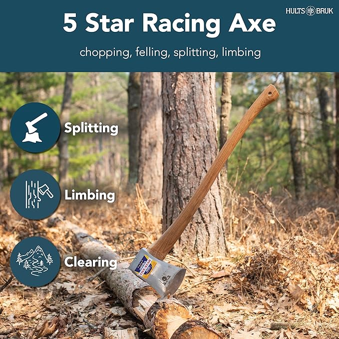 Hults Bruk 840511 Arvika 5 Star Racing Axe - 4.5 lb Head, 32" Handle